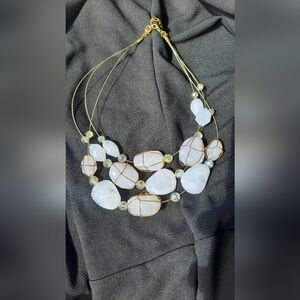 Joan Rivers Elegant Gold and White Necklace